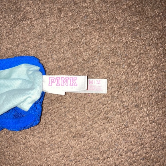 ❣️EUC! Pink Victoria’s Secret Blue Lace Bandeau Bralette - Picture 5 of 7